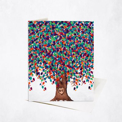 Colorful Willow Tree Anniversary Stationery Card For Couples C-1835