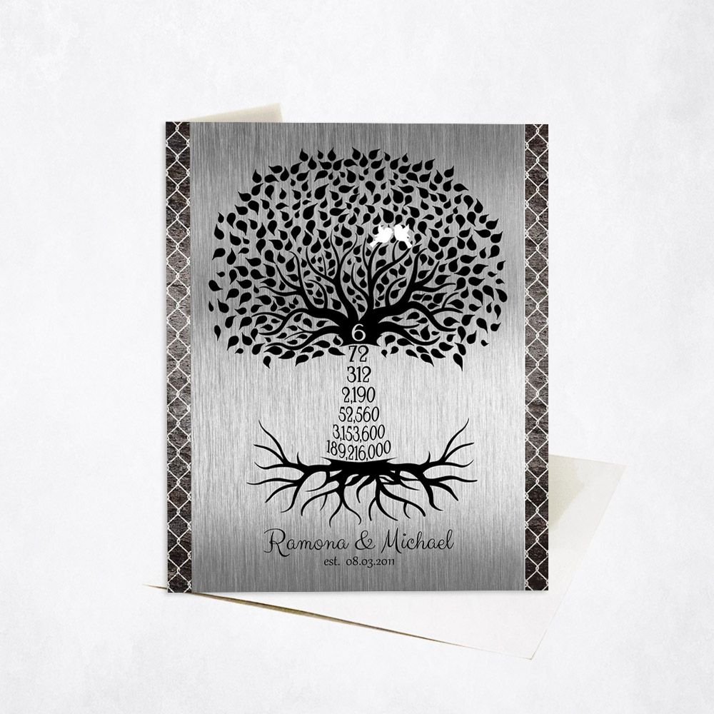 Countdown Tree 6 Year Anniversary Stationery Card For Couples C-1435