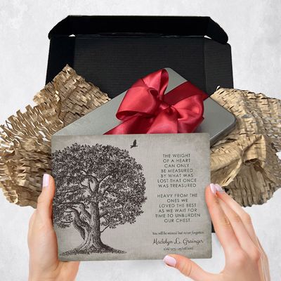 Dark Oak  Metal Plaque Family Gift Delivery For Bereaved Family Toy-1328