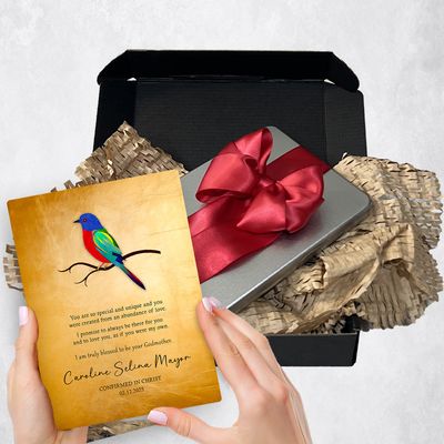 Confirmation Gift Painted Bunting From Godmother Or Aunt Metal Plaque Corporate Gift Delivery For C…