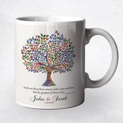 Watercolor Tree Wedding Ceramic Coffee Mug Gift For Couples M-1493