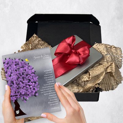 Side Purple Tree Metal Plaque Anniversary Gift Delivery For Couples Toy-1474