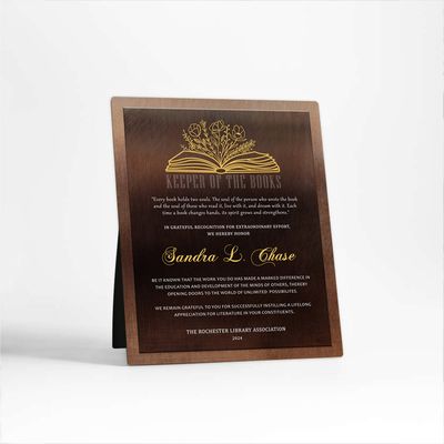 Bronze 5x7 Desktop Plaque Corporate Gift