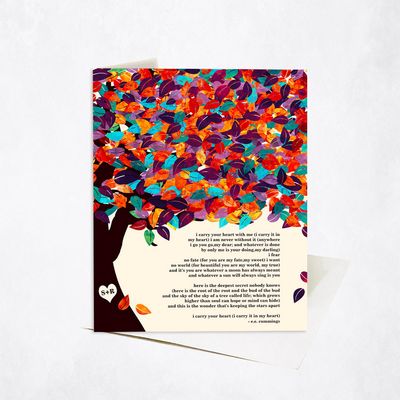 Colorful Spring Tree Anniversary Stationery Card For Couples C-1295