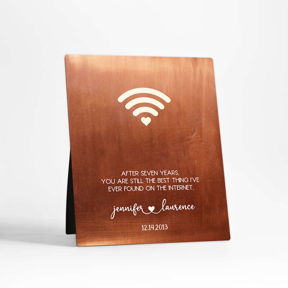 Copper 5x7 Desktop Plaque Anniversary Gift