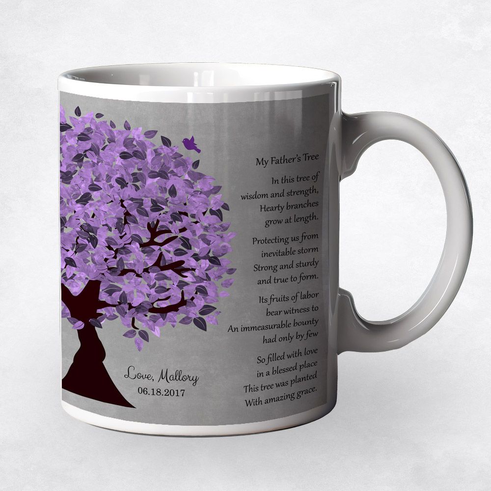 Side Purple Tree Family Ceramic Coffee Mug Gift For Dad M-1482