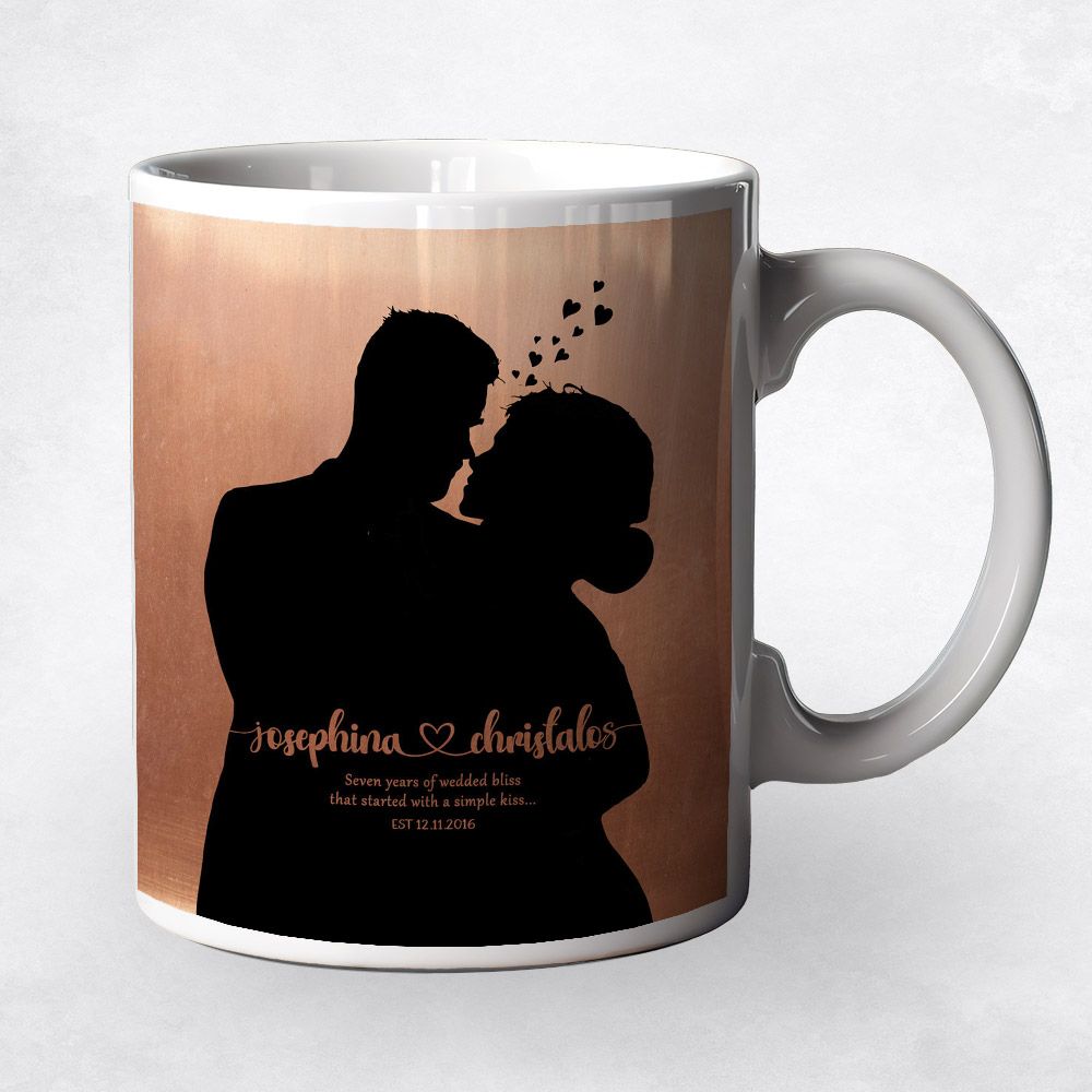 Couple Silhouette Anniversary Ceramic Coffee Mug Gift For Couple M-1858