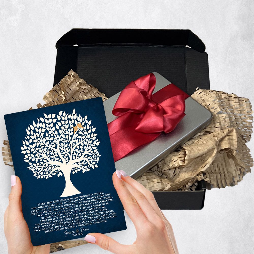 Tree Silhouette Blue Metal Plaque Wedding Gift Delivery For Mother Of The Bride Toy-1119