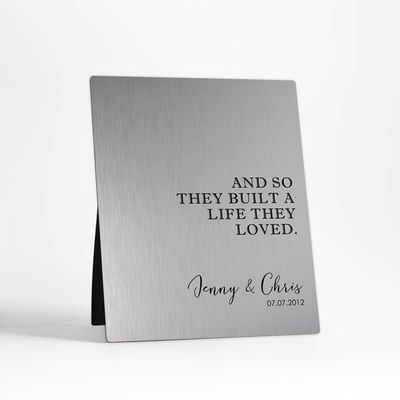 Tin 5x7 Desktop Plaque Anniversary Gift