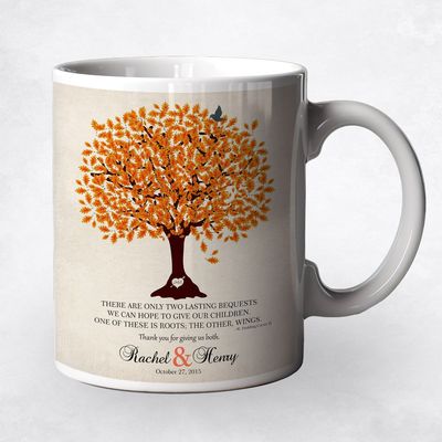 Orange Oak Tree Wedding Ceramic Coffee Mug Gift For Parents M-1101