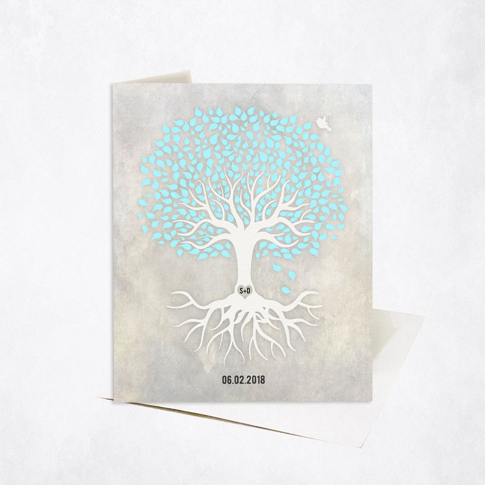 Diamond Canopy Tree Anniversary Stationery Card For Couple C-1542