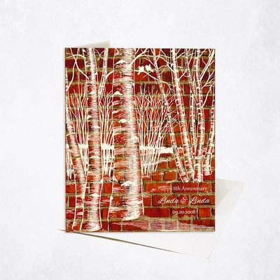 Birch Trees Anniversary Stationery Card For Couple C-1404