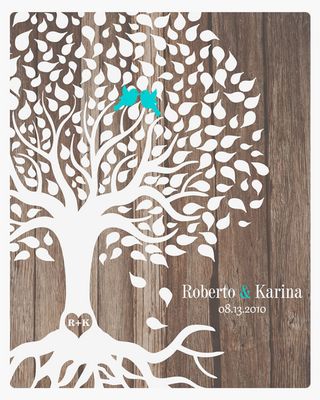 Side Tree with Roots Wood 5th Anniversary Wall Plaque Gift for Couple LTC-1727