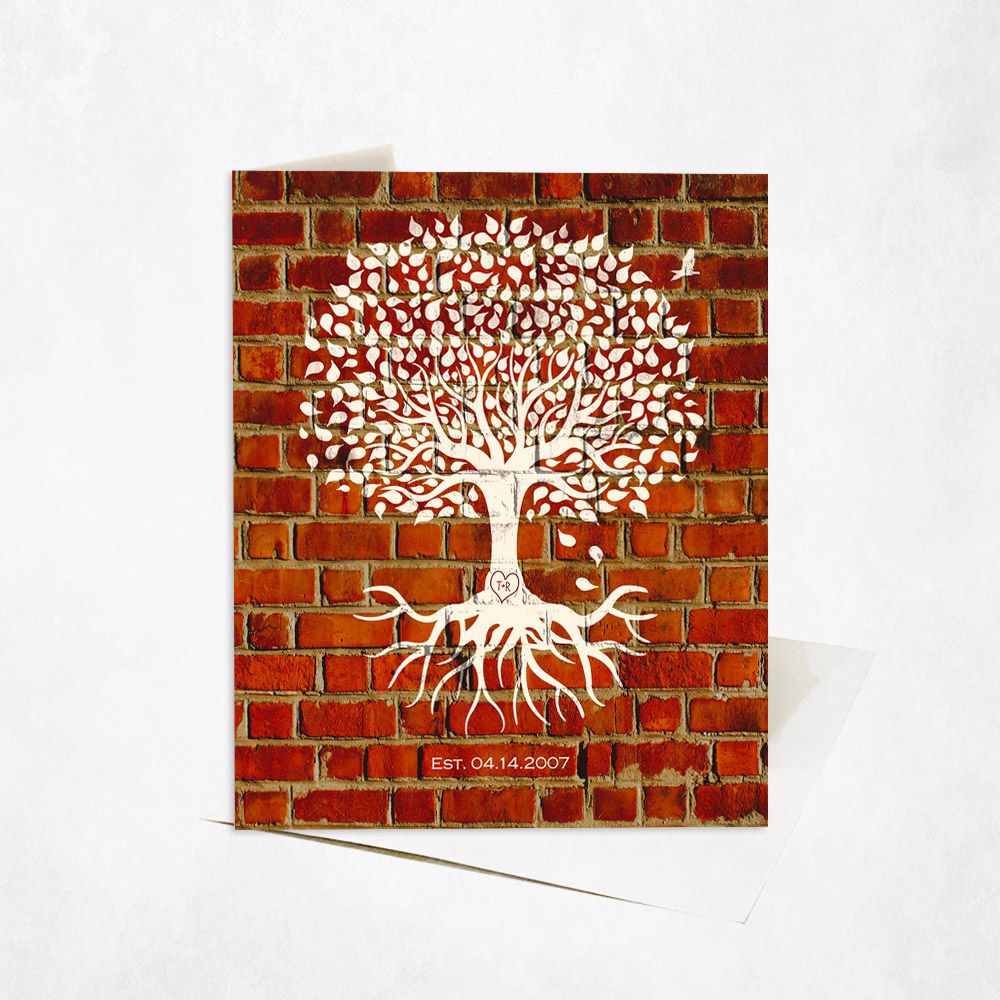 Tree With Roots Anniversary Stationery Card For Couple C-1382