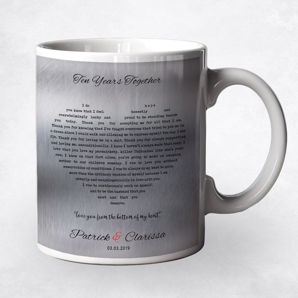 Heart Your Song Lyrics Anniversary Ceramic Coffee Mug Gift For Couple M-1791