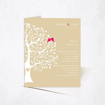 Curly Tree Family Stationery Card For Spouse C-1719