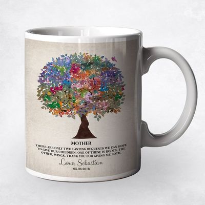 Colorful Tree Family Ceramic Coffee Mug Gift For Mom M-1219