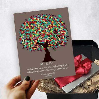 Colorful Spring Tree Metal Plaque Corporate Gift Delivery For Mentor Toy-1201