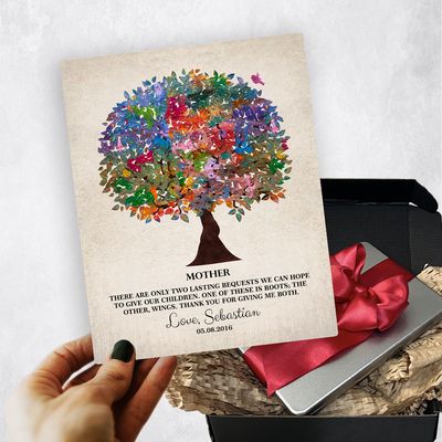 Colorful Tree Metal Plaque Family Gift Delivery For Mom Toy-1219