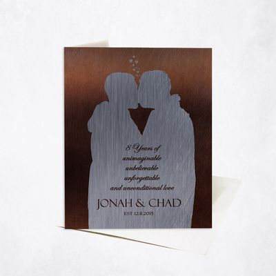 Couple Silhouette Anniversary Stationery Card For Couple C-1862