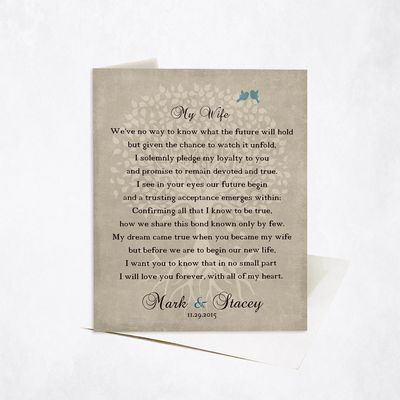 Love Poem For Wife Wedding Stationery Card For Bride C-1138