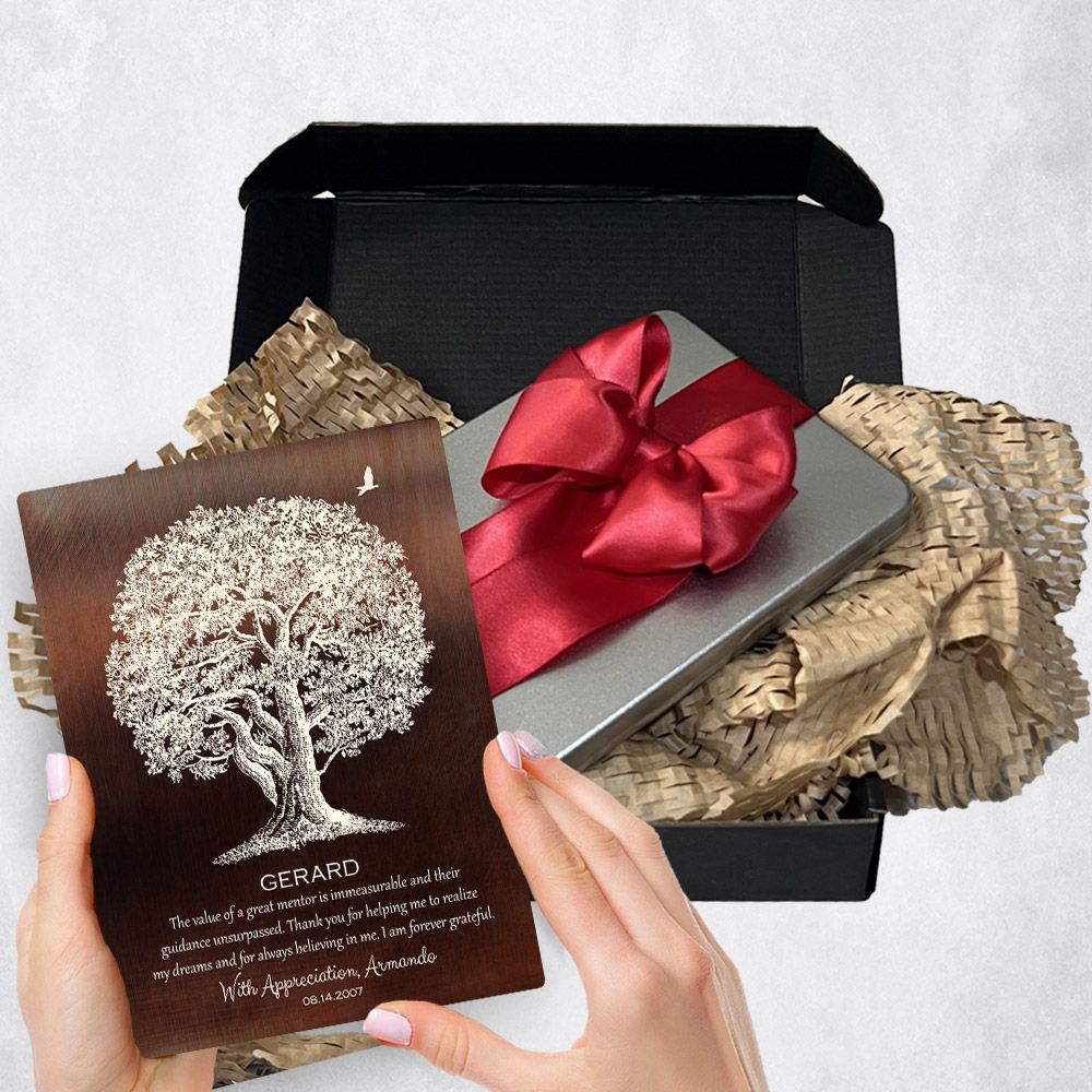 Large Oak Tree Metal Plaque Corporate Gift Delivery For Mentor Toy-1397