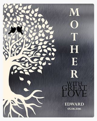 Mother Side Tree with Roots Tin Mother&#39;s Day Wall Plaque Gift for Mom LTC-1225