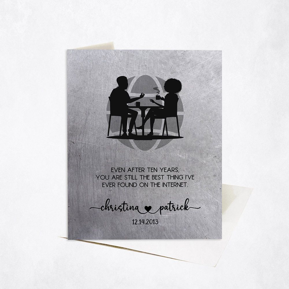 Couple Silhouette Anniversary Stationery Card For Couple C-1569