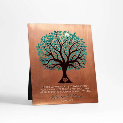 Copper 5x7 Desktop Plaque Anniversary Gift