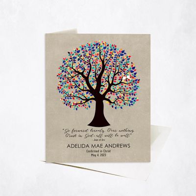 Curly Tree Family Stationery Card For Child C-1560