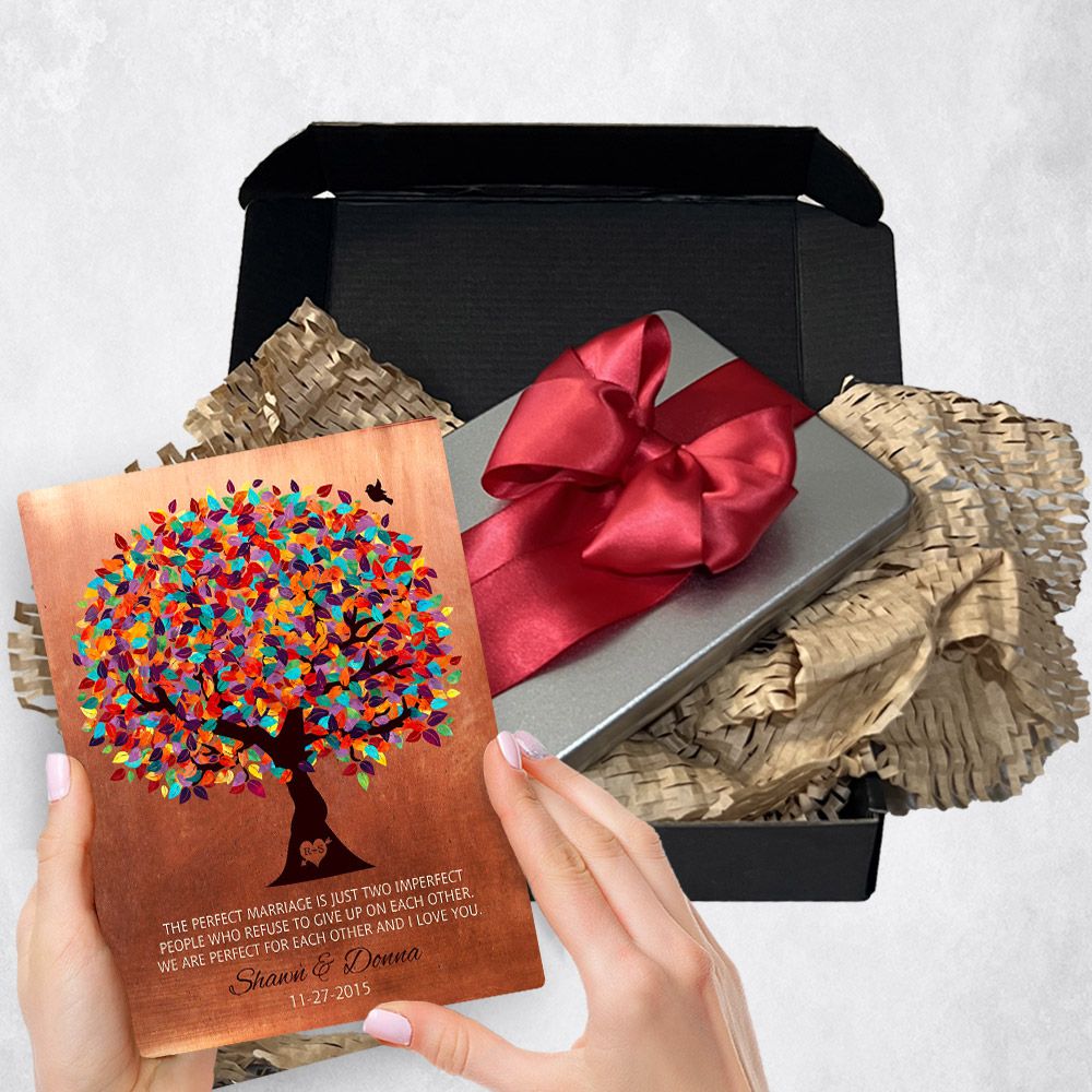 Colorful Spring Tree Metal Plaque Anniversary Gift Delivery For Couple Toy-1171