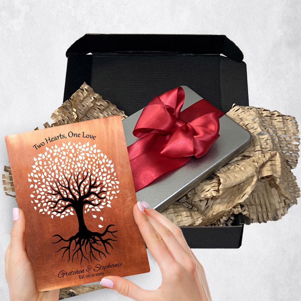 One Love Tree With Roots Metal Plaque Anniversary Gift Delivery For Couple Toy-1418