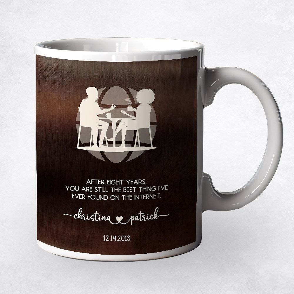 Couple Silhouette Anniversary Ceramic Coffee Mug Gift For Couple M-1568