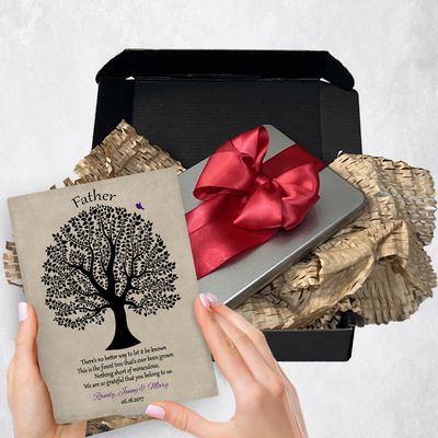 Silhouette Decorative Tree Metal Plaque Family Gift Delivery For Dad Toy-1463