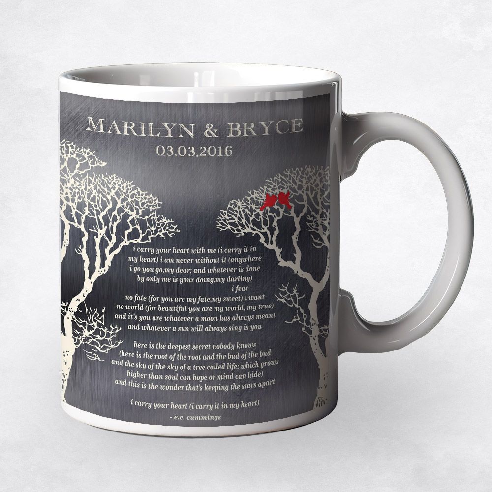 Bare Tree Anniversary Ceramic Coffee Mug Gift For Couple M-1303