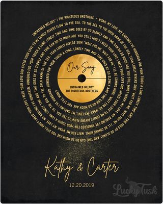 Gold Gold Our Song Gold Record Lable Spiral 50th Anniversary Wall Plaque Gift for Couple LTC-2118