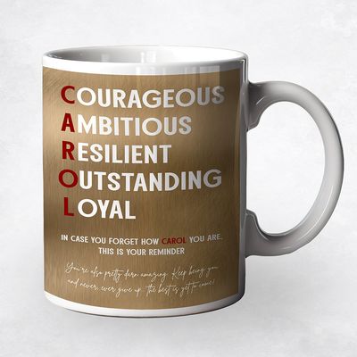 Bronze First Name Acronym Encouragement Birthday Coffee Mug Gift for Family M-2163