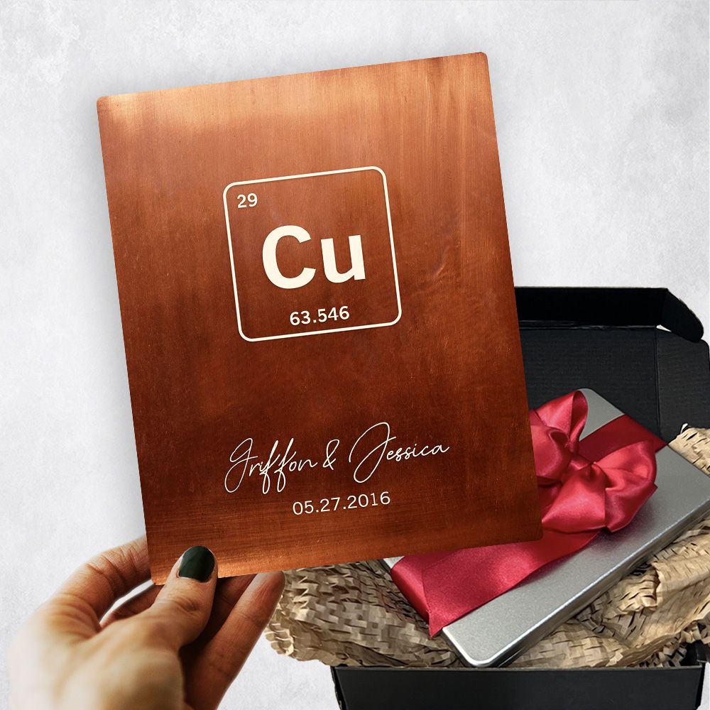 Copper Periodic Table Element 7th Anniversary Gift Delivery Box Gift for Couple TOY-1914