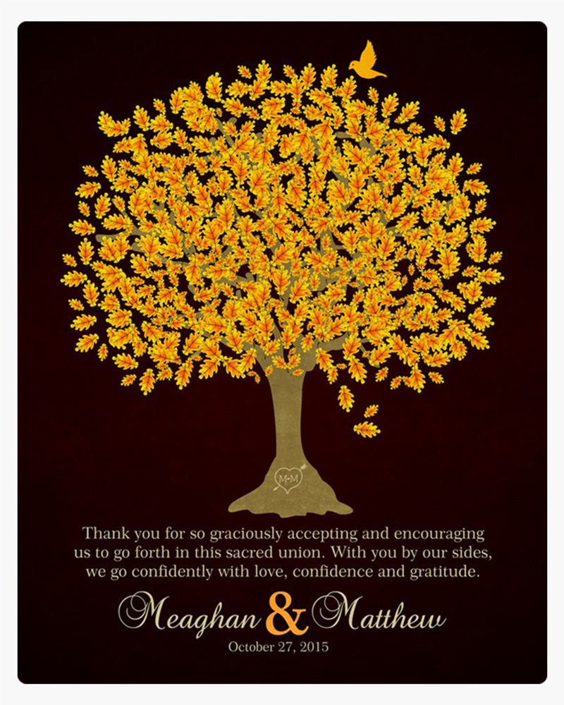 Orange Oak Tree Wedding Wall Plaque Gift for Mother Of The Groom LTC-1105