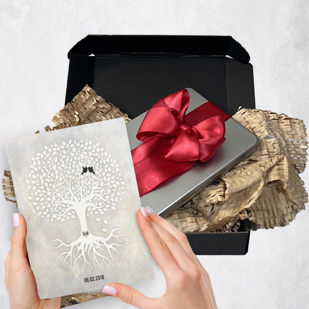 White Tree with Roots Anniversary Gift Delivery Box Gift for Couple TOY-1523