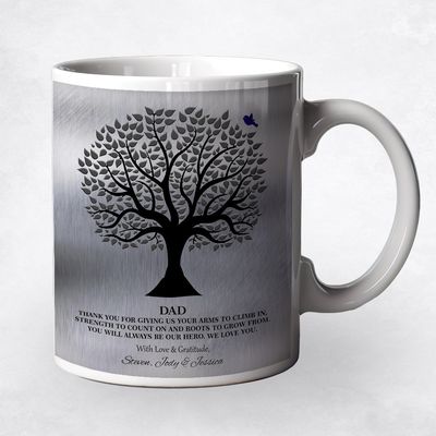 Tin Tree Silhouette and Bird Father&#39;s Day Coffee Mug Gift for Dad M-1215