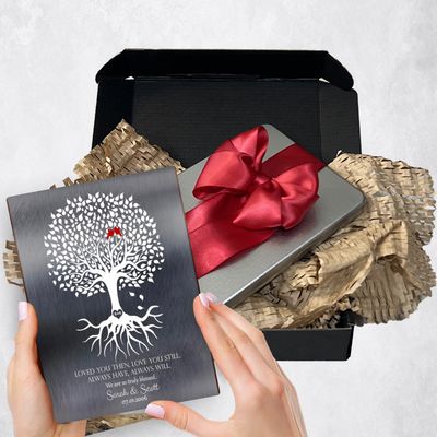 #1 Best Seller - Tin Tree with Roots 10th Anniversary Gift Delivery Box Gift for Couple TOY-1371