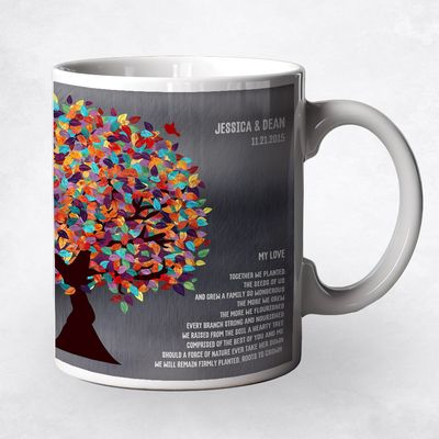 Tin Half Spring Tree 10th Anniversary Coffee Mug Gift for Couple M-1290