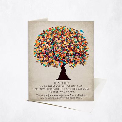 #1 Best Seller - Late Spring Tree Teacher Appreciation Card Gift for Educator C-1317