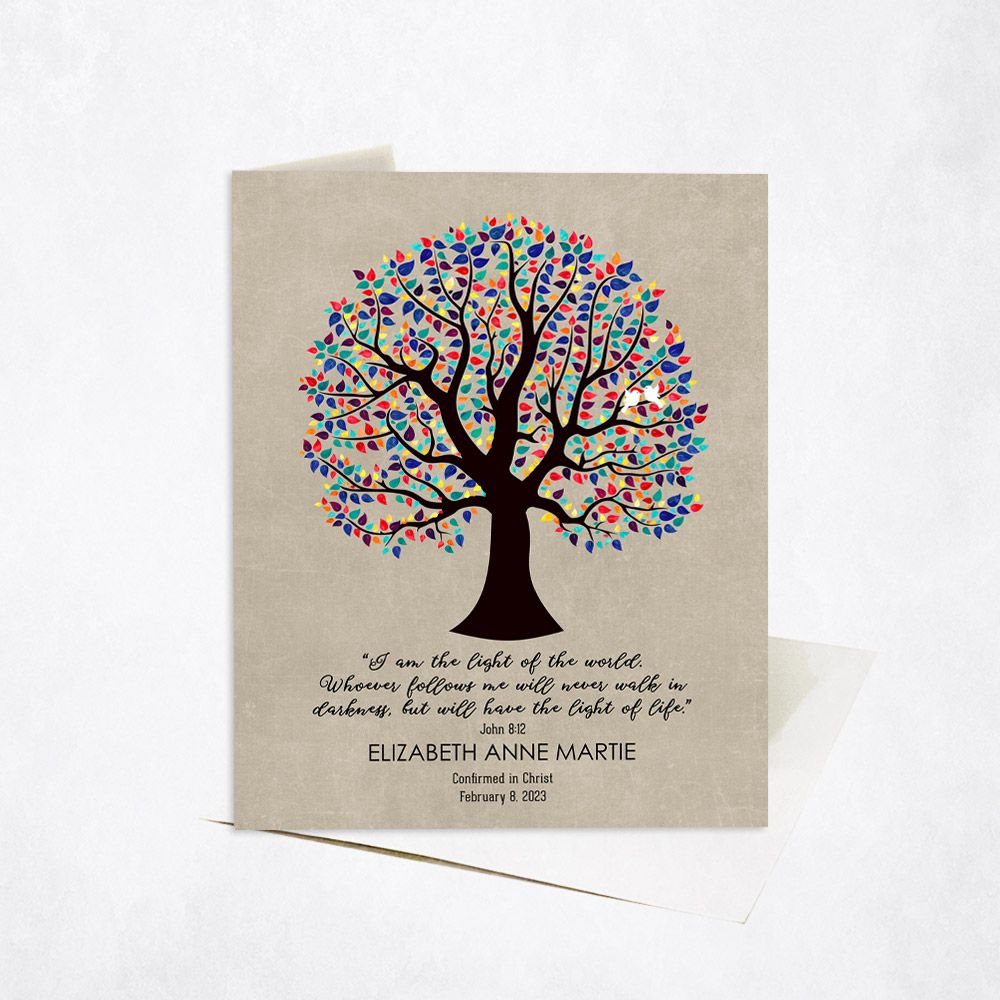 Curly Tree Faith Milestone Card Gift for Child C-1834