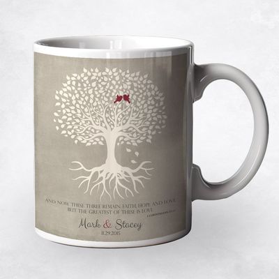 #1 Best Seller - Tree with Roots 1st Anniversary Coffee Mug Gift for Couple M-1123