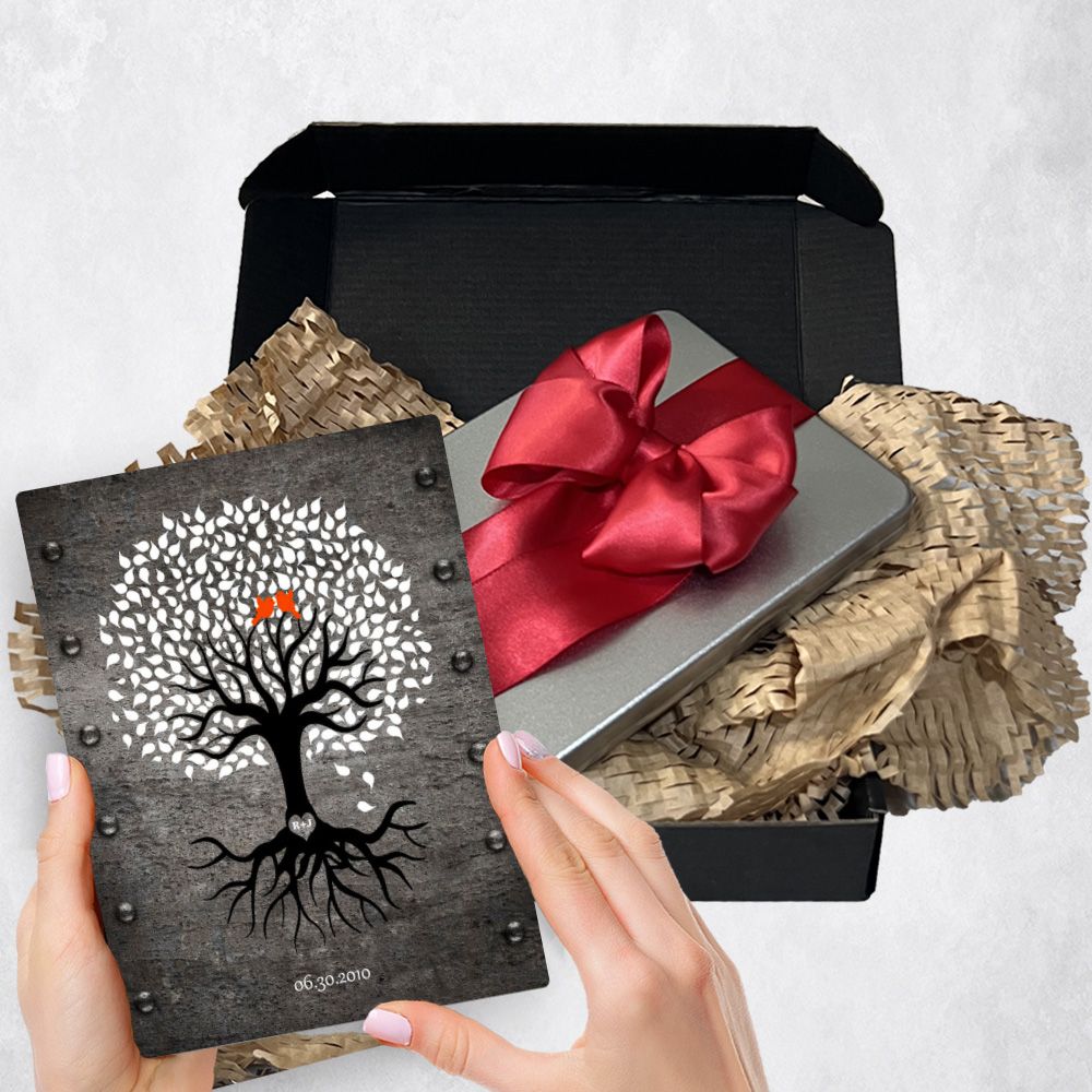 #1 Best Seller - Iron Tree with Roots 6th Anniversary Gift Delivery Box Gift for Couple TOY-1373