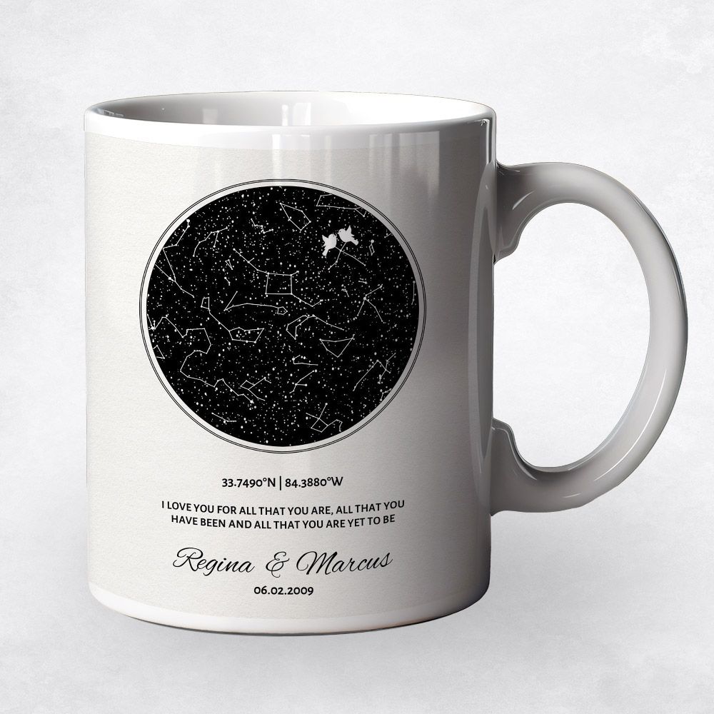 Star Map 11th Anniversary Coffee Mug Gift for Couple M-1762