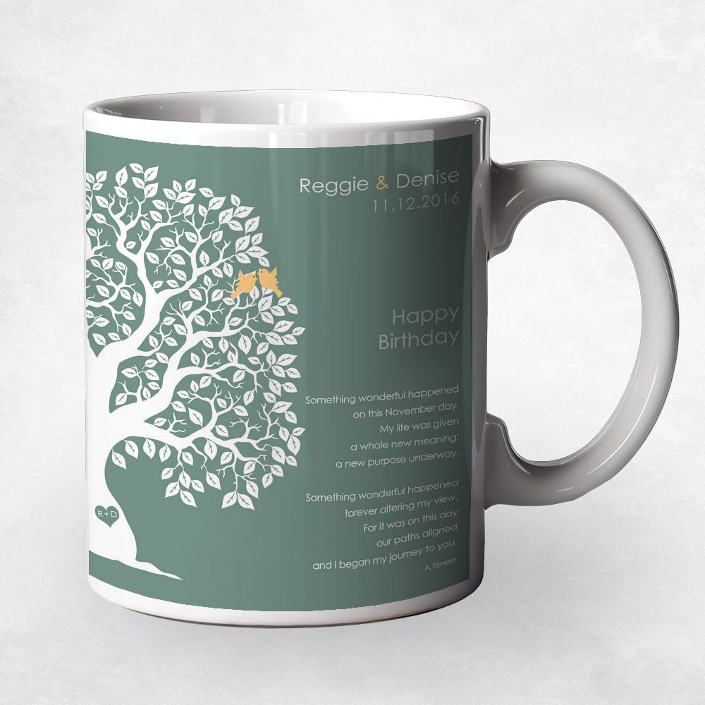 Half Artful Tree Spouse Birthday Coffee Mug Gift for Spouse M-1723