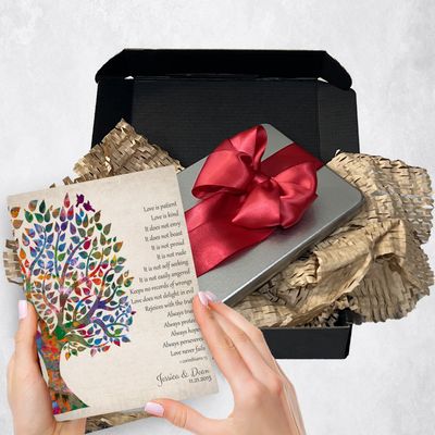 #1 Best Seller - Half Watercolor Tree 10th Anniversary Gift Delivery Box Gift for Couple TOY-1274